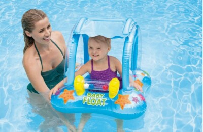NIB Intex Kiddie Baby Float 32'' x 26'' Blue Leg Holes Ages 1-2 years Pool Lake 