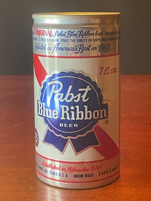 Pabst Blue Ribbon Beer | Vintage 7 oz Pull Tab Can | 5