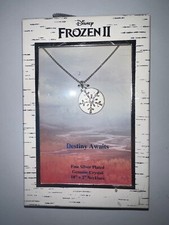 DISNEY FROZEN II Destiny Awaits Fine Silver Plated Genuine Crystal Pendant NEW