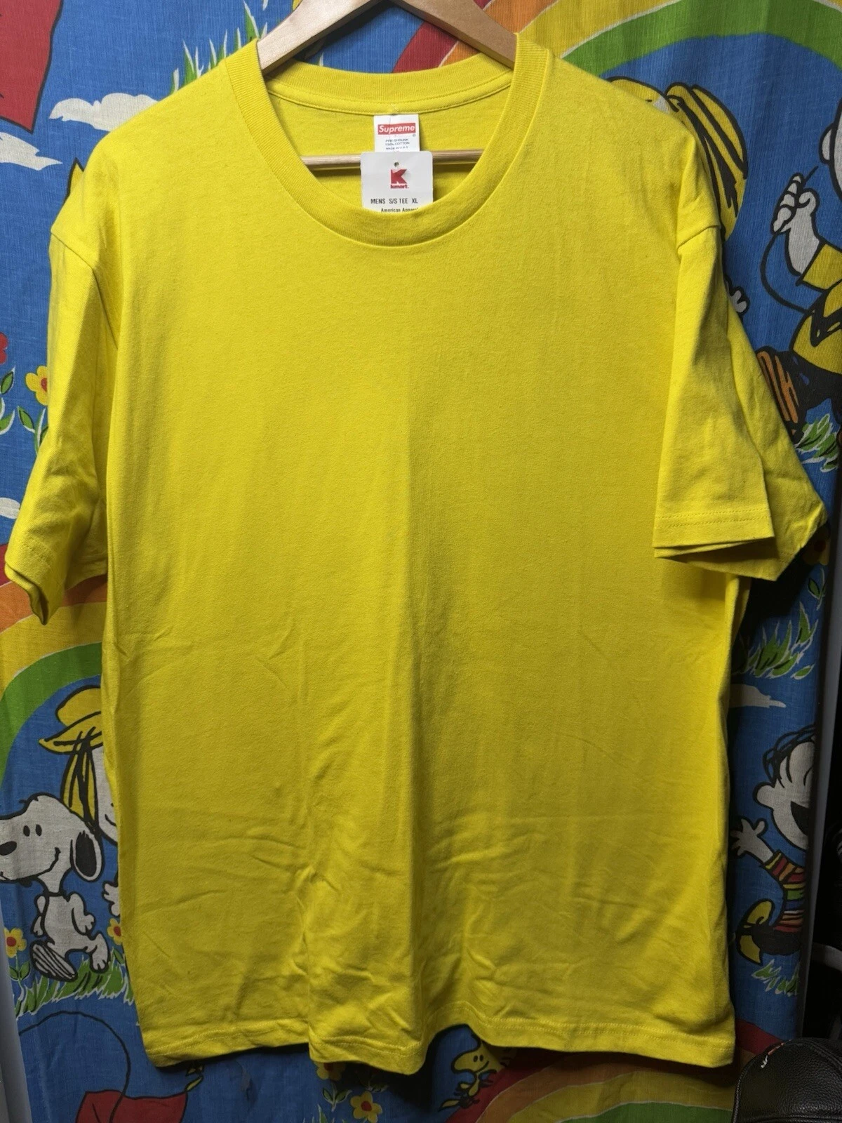 Tee shirt jaune Supreme Blank taille XL neuf avec étiquette Kmart manches courtes
