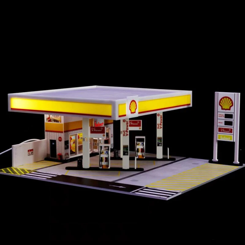 1:64 Scale Diorama Car Garage Model LED Lighting City Parking Lot Scenes Display - Image 2 of 4