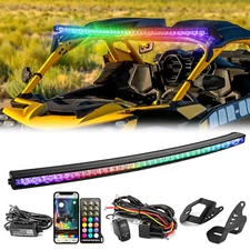 WEISEN Roof 50" RGBW LED Light Bar Mounts+Key-on Wire For Can Am Maverick R/Max