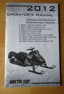 2012 Arctic Cat Crossover Mountain Performance Models Operators Manual