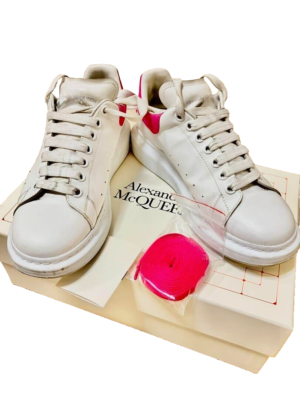 ALExANDER McQUEEN Leather Sneakers Shoes 42 White x Pink Men | eBay