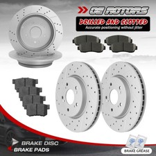 AWD Front Rear Drilled Rotors Ceramic Brake Pads for Honda CR-V Acura RDX