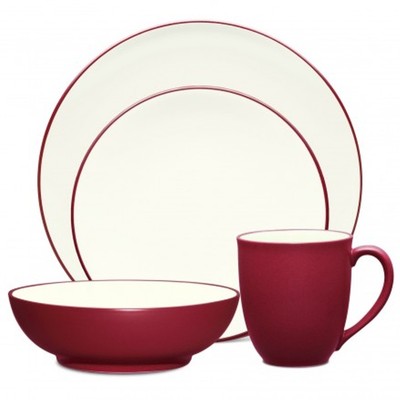Noritake Colorwave Raspberry Coupe 32Pc Dinnerware Set, Service for 8