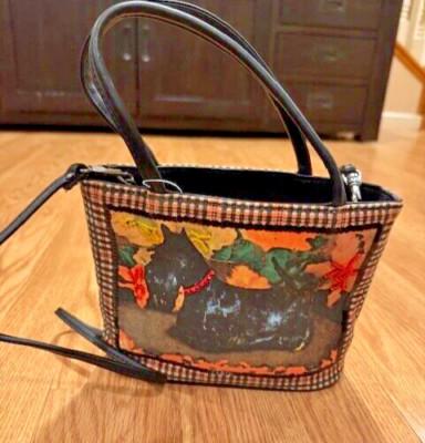 ST JOHN'S BAY WOMANS SEQUINS BUENO SCOTTISH TERRIER DOG HAND BAG PURSE SMALL