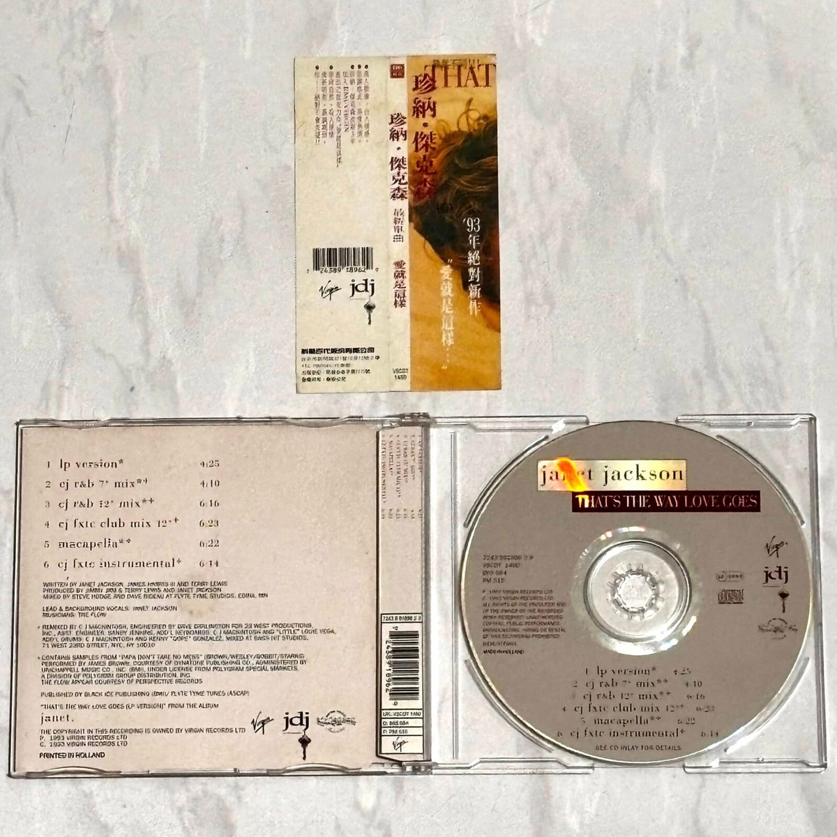Janet Jackson 1993 That's The Way Love Goes - Taiwan OBI 6 Track