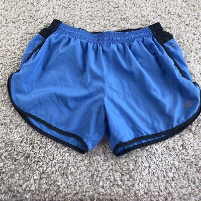 colosseum womens medium athletic shorts built in spandex under blue  drawstring