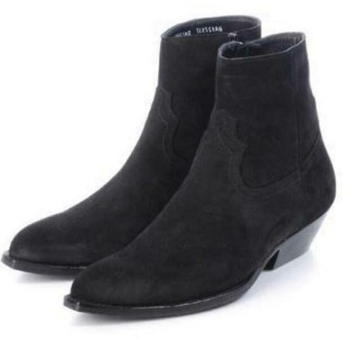 high suede ankle boots