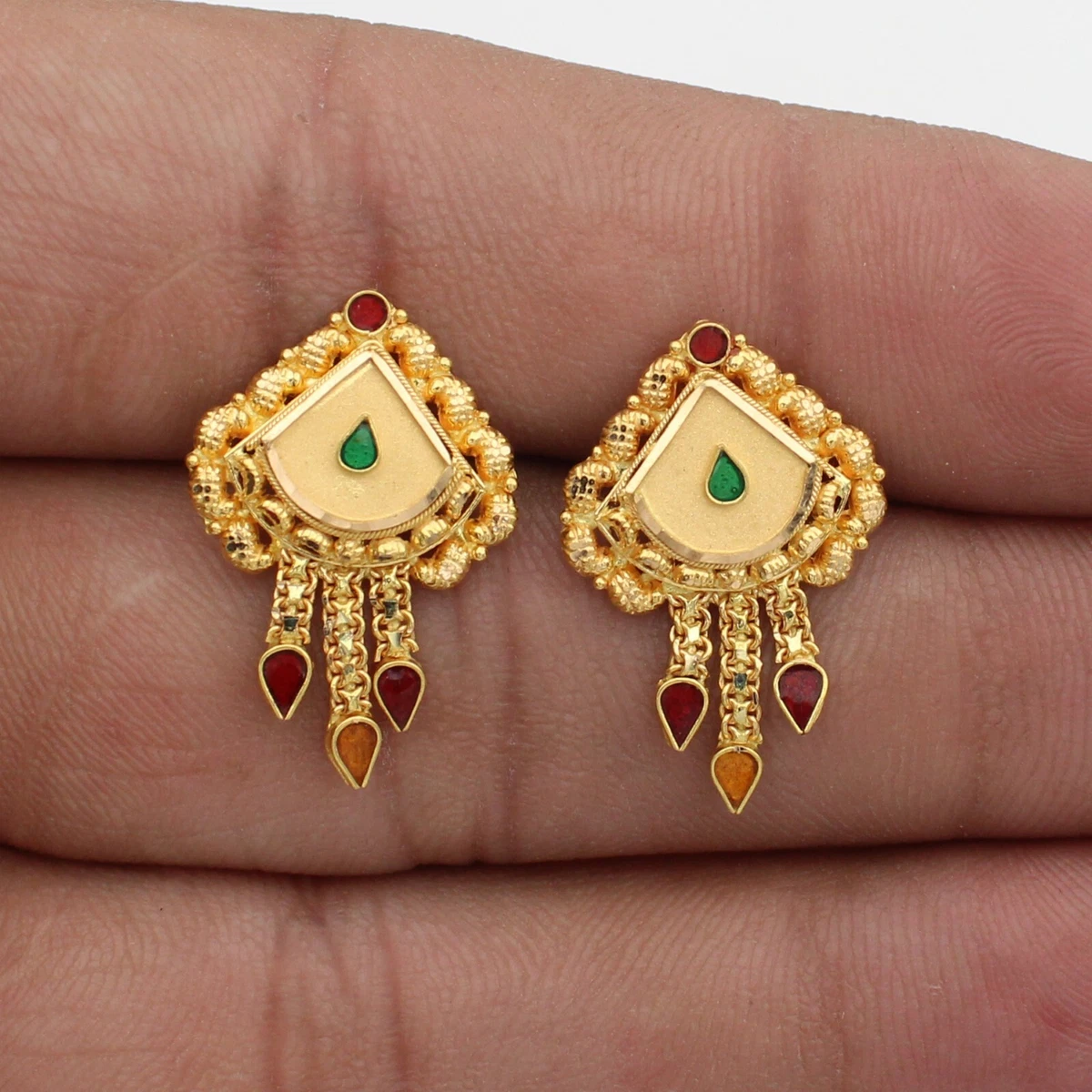 Majestic Floral 22k Gold Earrings – Andaaz Jewelers