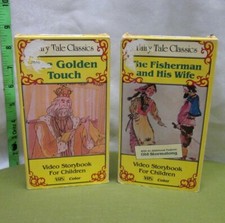 FAIRLY TALE CLASSICS set 2-VHS Golden Touch w/ Fisherman  Wife 1985 cartoons