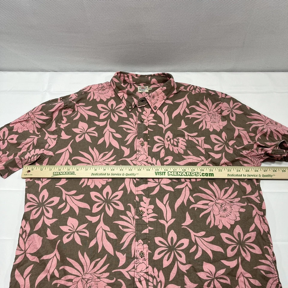 Faherty Men’s XXL Hawaiian Shirt Large Pink Floral All Over Island Hemp Tencel - Image 4 of 4