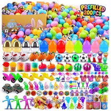 200 PCS Prefilled Easter Eggs with Toys Inside, Easter Eggs Filled for Egg Hu...