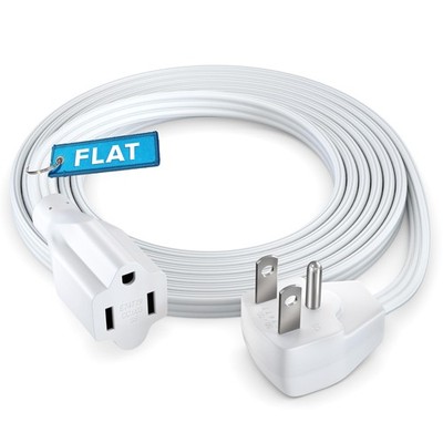 8 Ft Heavy Duty Flat Wire 3Prong Extension Cord 14 AWG Power Cable