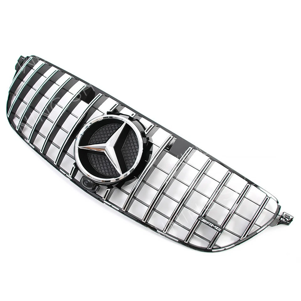 For Mercedes Benz GLE-Class 2016-19 W166 C292 GLE400 GLE500 GLE350 Silver Grille Foto 3 de 4