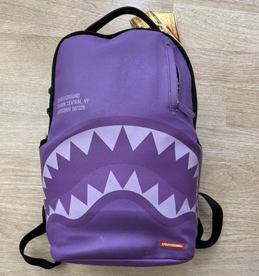 Sprayground Shark Central Purple/Black Shark Graphic Zip Backpack Medium Kids