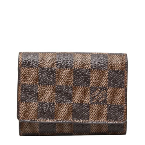 Louis Vuitton Enveloppe Cartes De Visite Damier Card Case Women Brown One Size