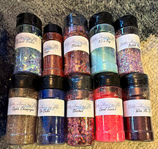 Craft Glitter Lot, Multicolor Assorted Mixes, 10 Jars/Containers