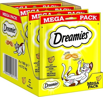 Dreamies Katzensnacks Katzenleckerli Käse 4 Packungen 720g Mars GmbH Haustier