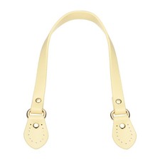 Leather Purse Strap, 20.3" Sew on Bag Handles with Ear Shape End, Beige