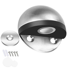 Silver Stainless Steel Magnetic Anti-collision Punch-free Door Stopper ww