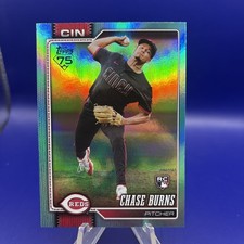 2026 Topps Series 1 Chase Burns #312 Aqua Rainbow Holo Foil RC Reds Rookie Card