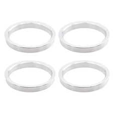 4pc Aluminum Hub Centric Rings | 64.1mm Car To 73.1mm Wheel Bore Silver 10mm
