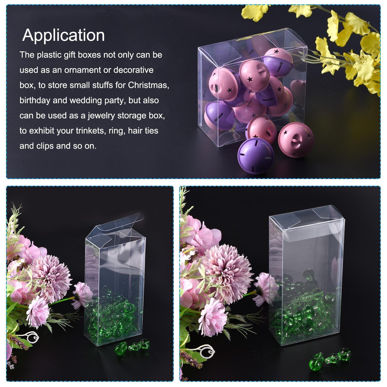 Plastic Retail Boxes 70x70x230mm, with Protective Film Clear for Candy 5Pcs