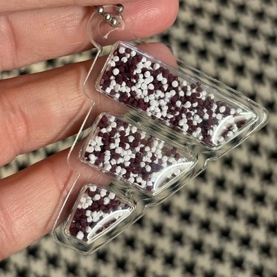 Adidas Keychain- Squishy Maroon White Beads Clear Logo