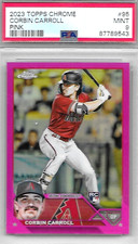 2023 TOPPS CHROME BASEBALL CORBIN CARROLL PINK ROOKIE REFRACTOR PSA 9
