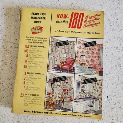 1951 Sears Harmony House Wallpaper Sample Book Complete with Order Form &...