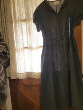 FLAX Engelhart 100% Linen Dress Lightweight Nightgown Pockets Coverup