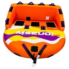 Inflatable Water Towable Tube for Boats Heavy-Duty 1-Rider 3 LT Orange Mutil