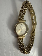 .925 Sterling Silver Technibond Watch Gold Tone Byzantine Design Wrist Watch