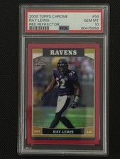 RAY LEWIS 2006 Topps CHROME Red REFRACTOR /259 #56 PSA 10 GEM MINT