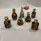 Murano Glass Perfume Bottles Collection Multi Color Millefiori Italy