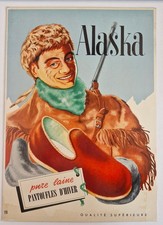 Alaska Hausschuhe - Pappwerbung 1950er Jahre - (R3-5)