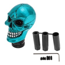 Pomello cambio teschio 9cm universale per auto, 3 adattatori, Blu, 1 Set