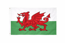 Embroidered  Wales Flag Sewn Red Dragon Cymru 3x5ft Premium Quality Welsh
