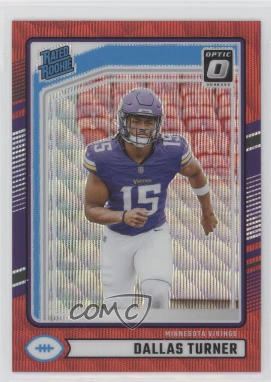 2024 Panini Donruss Rated Rookie Optic Preview Red Wave Prizm Dallas Turner 1gb2