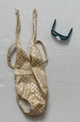 Barbie Sun Gold Malibu Badeanzug Swimsuit Ken Fashion Kleidung 80er