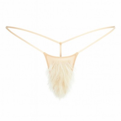 SKIMS FAUX HAIR MICRO STRING THONG Clay Blonde Straight XS X-SMALL 