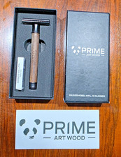 Prime Art Wood Rasierhobel | Holzgriff | wie neu | inkl. Dorco Klingen