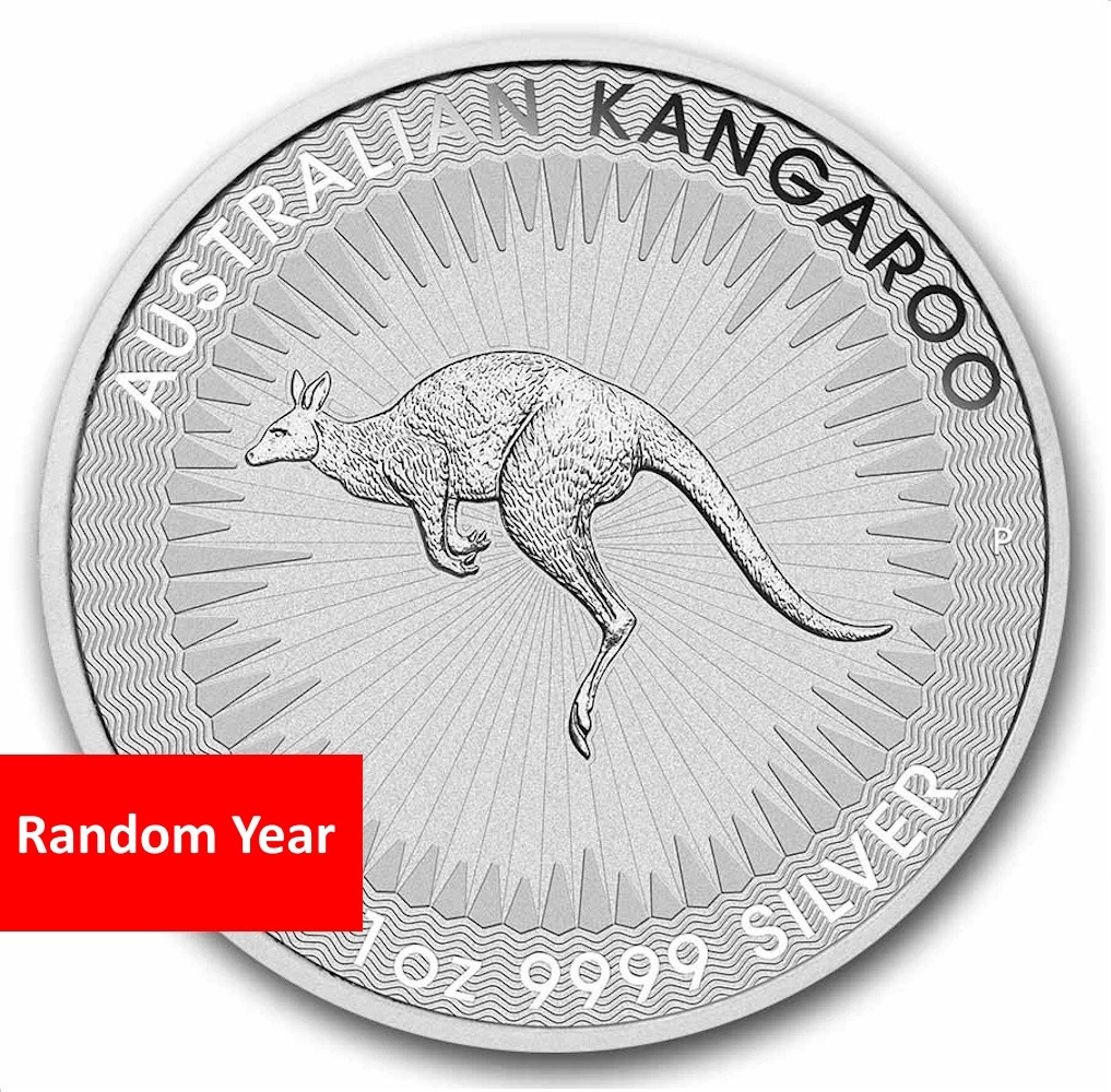 Random Year - 1 oz Australian Silver Kangaroo Coin .9999 Fine 