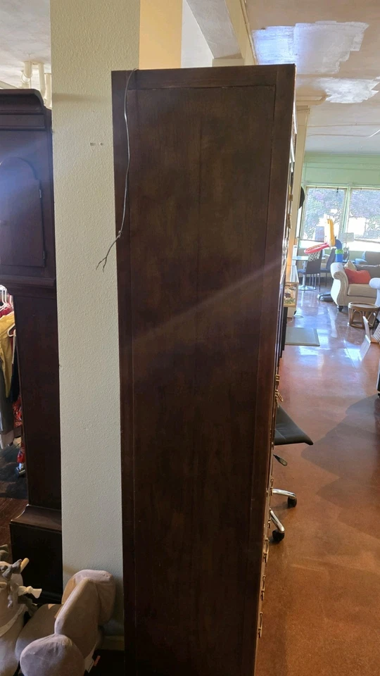 Vintage Solid Wood Armoire Cabinet - Image 4 of 4