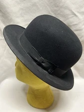 ANTIQUE JOHN B STETSON 1900 GRAND PRIZE PARIS BLACK FELT DERBY BOWLER HAT 6 3/4