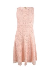 DKNY Women's Lace Fit & Flare Dress (2, Pale Pink) 802892075056