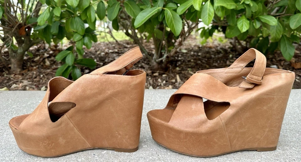 Сандалии на танкетке Dolce Vita размер 10 коричневые винтажные ретро туфли на платформе женские - Изображение 2 из 4