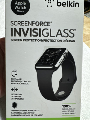 Apple Watch 38mm Belkin ScreenForce InvisiGlass Screen Protector Flexible Glass